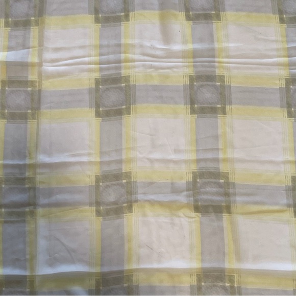 Grey and Yellow Plaid Striped Print Sheer Chiffon Fabric - Picture 2 of 2